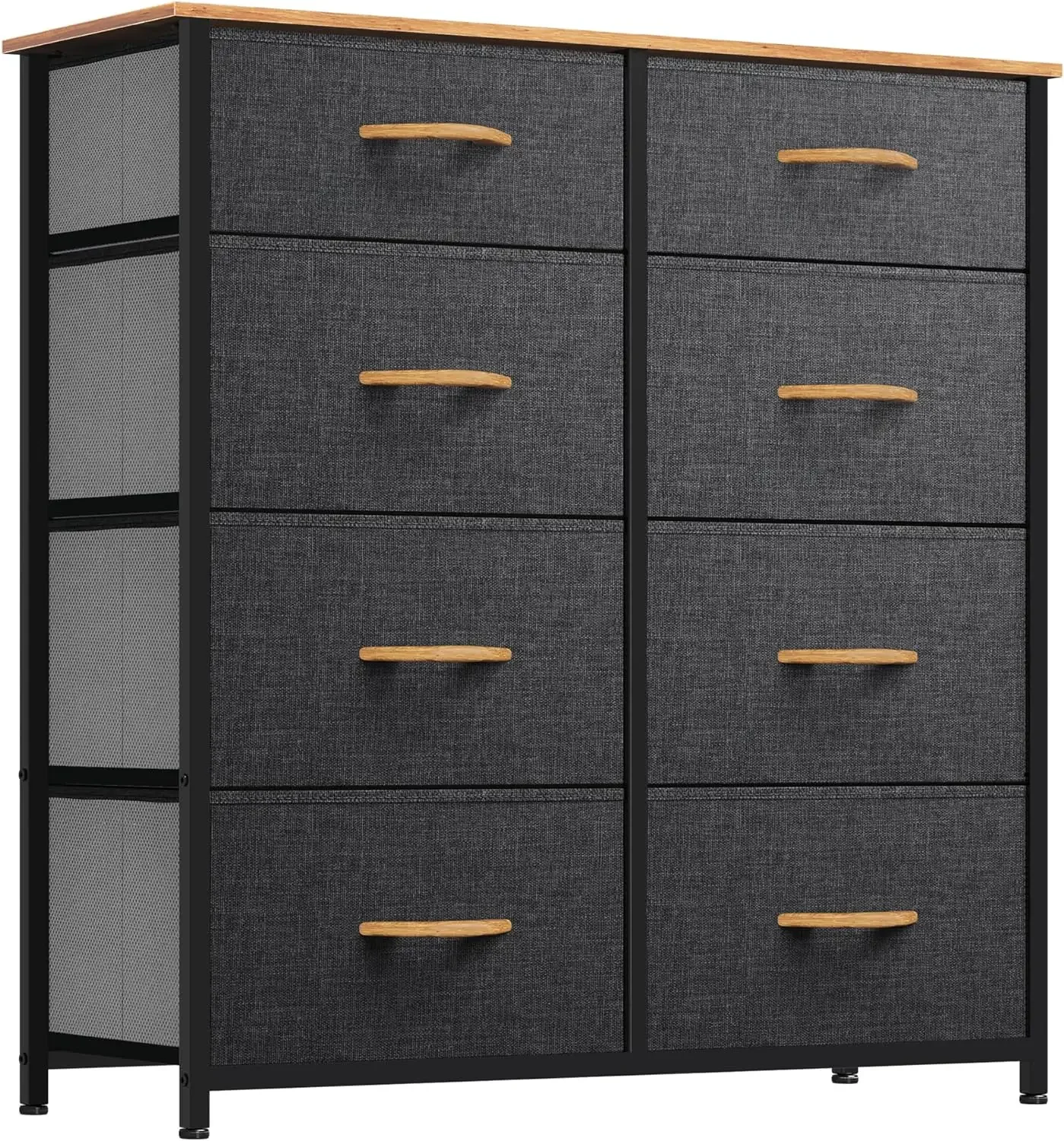 Dresser for Bedroom, Tall Dresser with 8 Drawers, Storage Tower with Fabric Bins, Chest of Drawers for Closet & Living Room