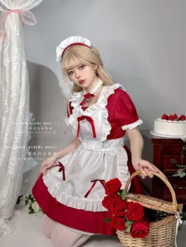 10 best sales Rotes Dienstmädchenkleid - №4