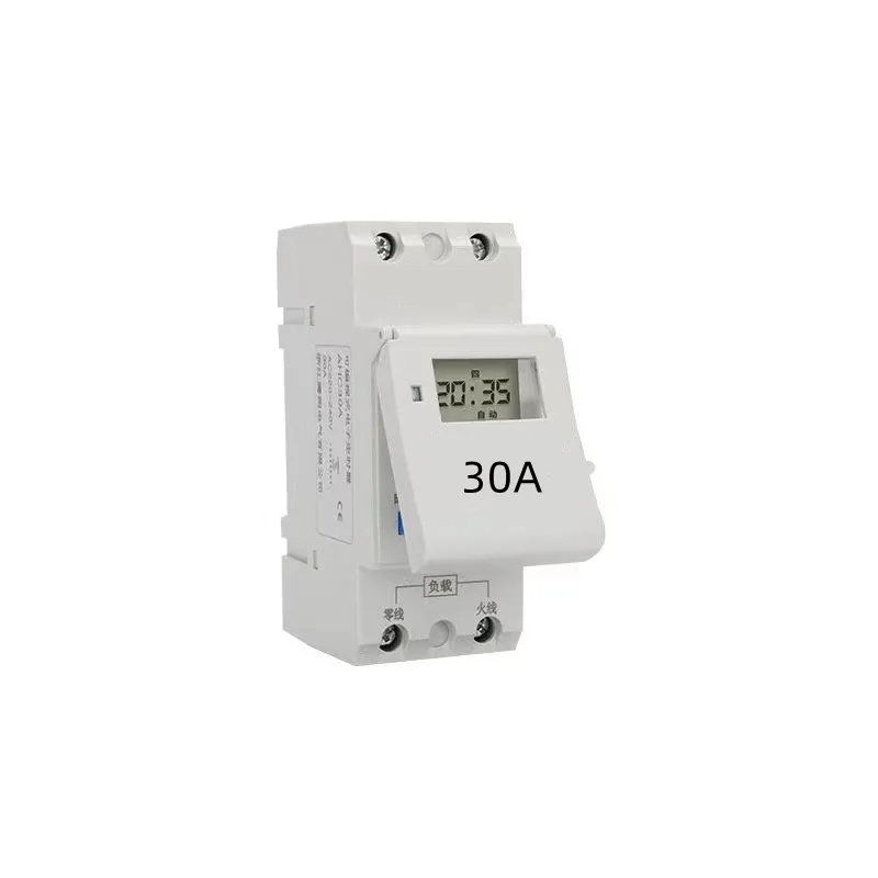 Xhhmy New type Din Rail 2 wire Weekly 7 Days Programmable Digital TIME SWITCH Relay Timer Control AC 220V  12V 24V 48V 30A