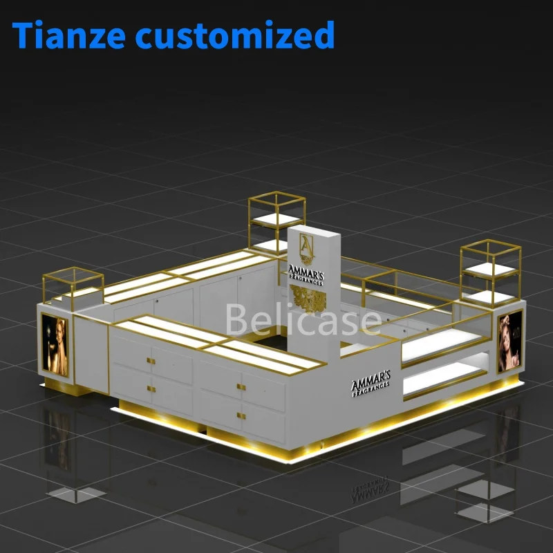 

(Customized) Custom Made Display Show Retail Store Stand Shop Glass Counter Shopping Perfume Mall Kiosk