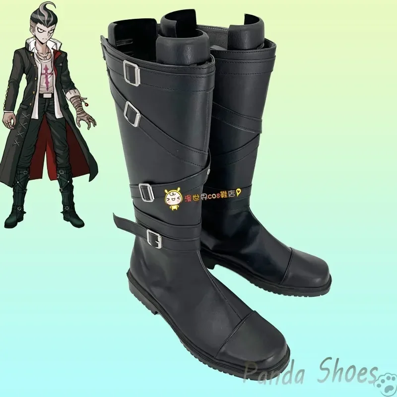 Danganronpa Tanaka Gandamu Scarpe Cosplay Anime Gioco Cos Stivali Lunghi Dangan Ronpa Costume Cosplay Prop Scarpe per Con Halloween