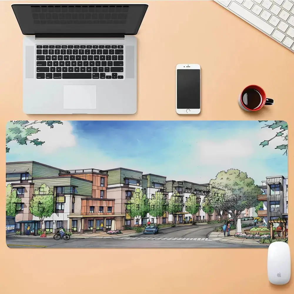 

Colored Pencil Drawing Mouse Pad Desk Mouse Pad Cute HD Desk Pad Extended Gaming Keyboard Mats Large XXL Gamer Mousepad 90x40