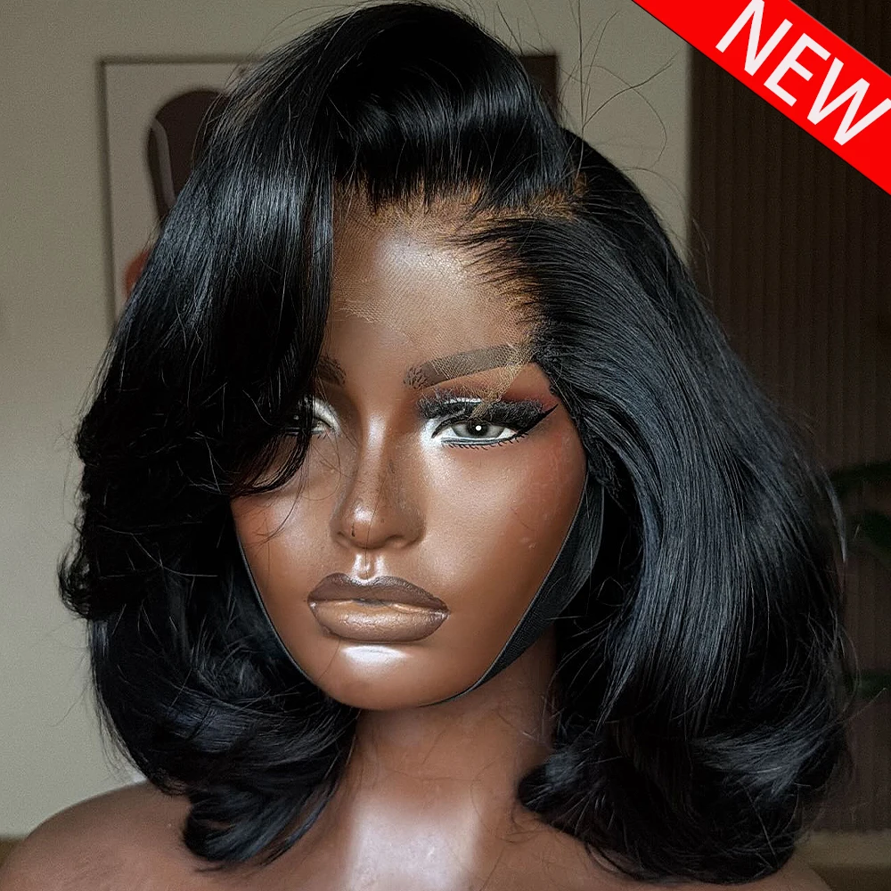

350 Density Glueless Bob Wig Body Wave Wig 100% Human Hair Wear Go Ready To Wear Short Bob For Women 13x4/13x6 HD Lace Front Wig
