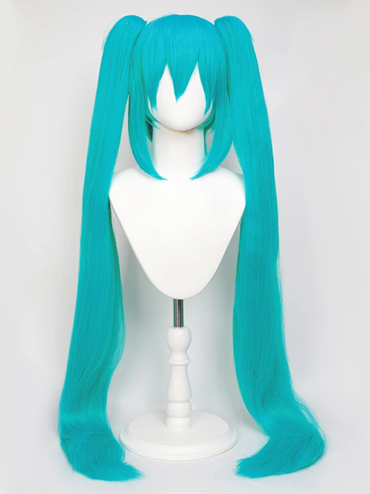 Hatsune Miku Anime Cosplay Wig, 110cm Double Ponytail Synthetic Fiber Wig, Halloween, Christmas