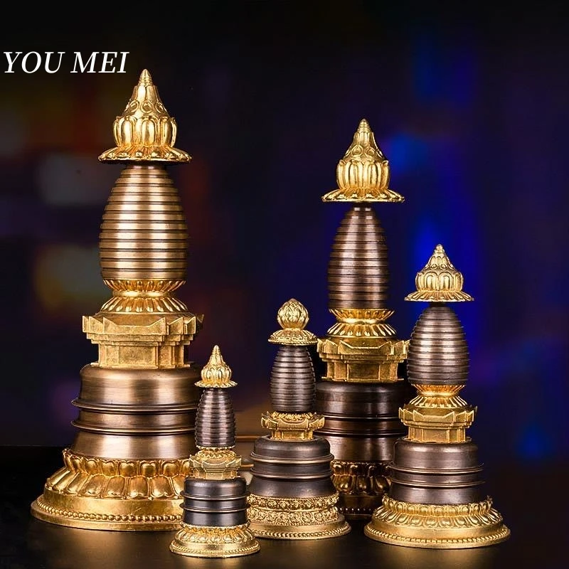 Buddha Bodhi Pagoda,Handicraft Tibetan Alloy Large Size Tower,Buddhism Tantric Stupa,Buddhist Religious Item Kadampa Decorative