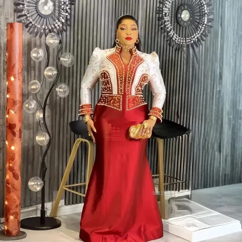 فستان أفريقي فاخر أنيق بمقاس كبير - فستان أنقرة طويل للنساء لحفلات الزفاف المسائية ملابس للسيدات #2