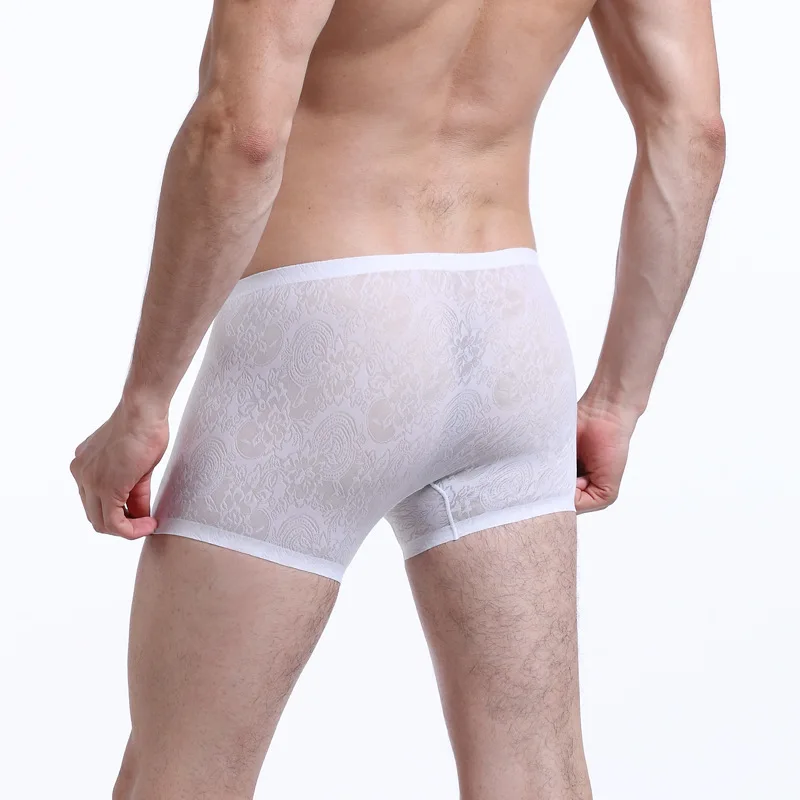 Nieuwe Mode Sexy Kant Onderbroek Naadloze Dunne Mannen Ondergoed Heren Boxershorts Hombre Man Calzoncillos Cueca Masculina Slipje