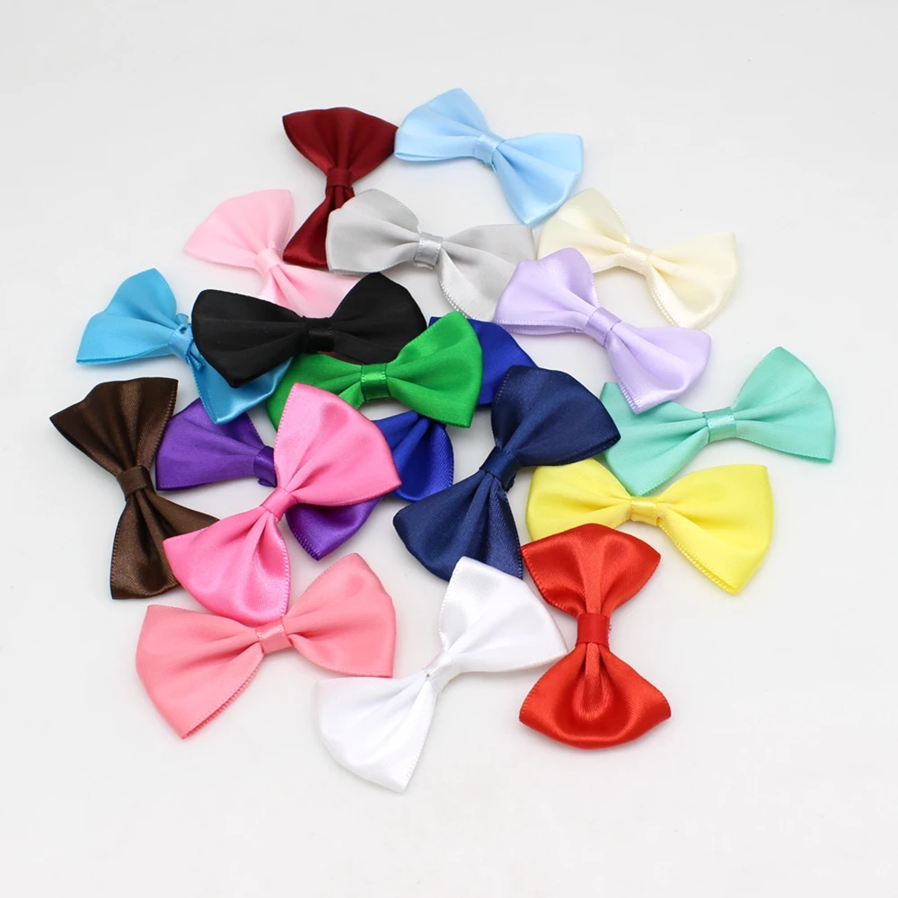 20 or 50pcs/lot 40mm-60mm Bows Girls Boutique Craft Wedding mbellishment DIY Bowties Hair Clips Pets Hair Bow Crafts Decor