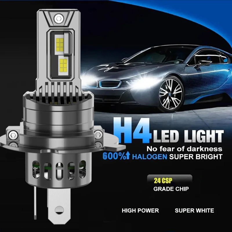 H4/H7 2pcs Car LED Headlights 1000000lm 1:1 Direct Insertion 6000k H7 High Brightness Spotlight Led Headlights 2026 Hot Selling