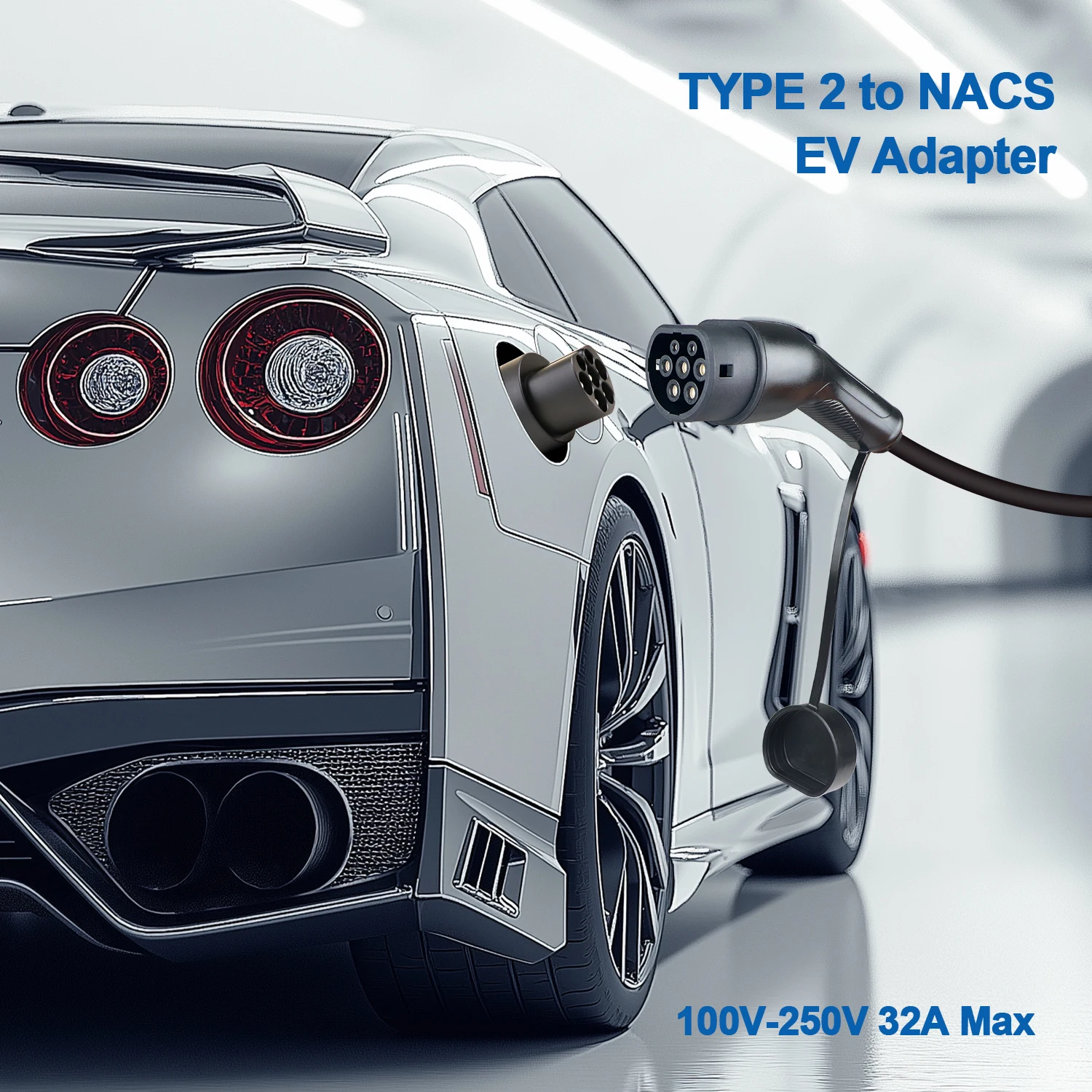 ISIGMA AC 타입 2 테슬라 NACS 전기차 변환기 32A 1상 7KW 충전 어댑터 타입2 전기차 충전기 테슬라 모델 Y 호환