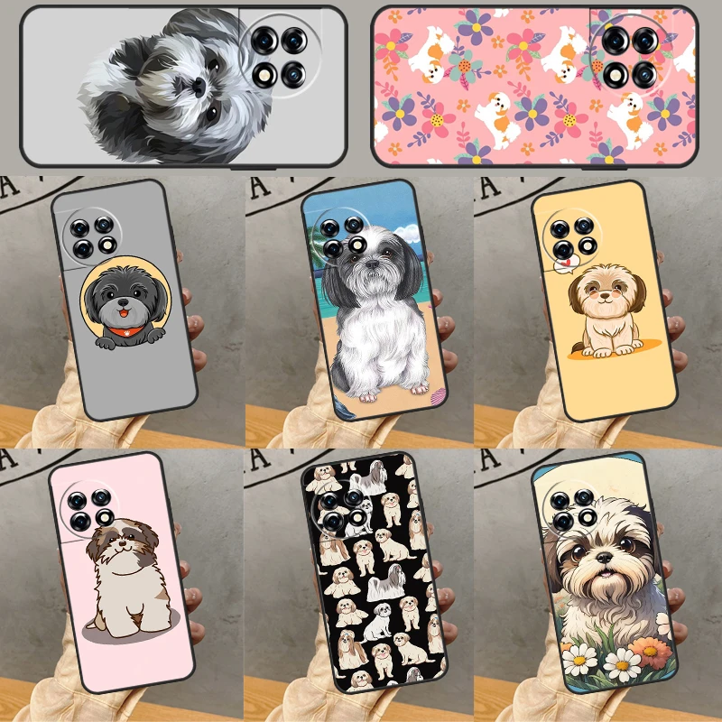 Cartoon Shih Tzu Dog Case For OnePlus 11 8 9 10 Pro 10T 9RT 8T Nord 3 2T CE 2 Lite CE 3 Lite N30 N20 N10 Cover