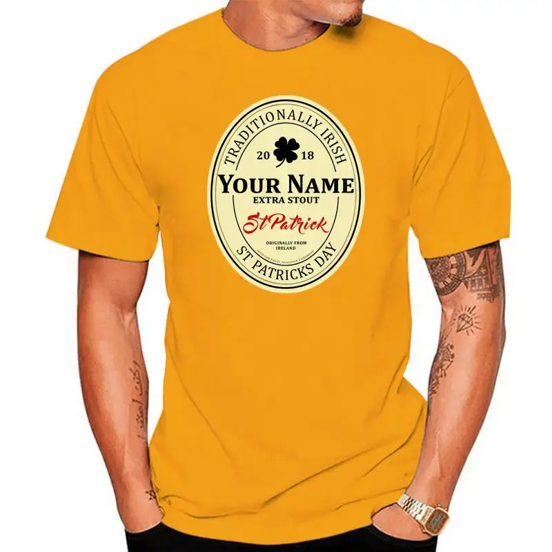 Personalised Irish Stout Label TShirt Surname Custom St Patricks Day 2022 L27