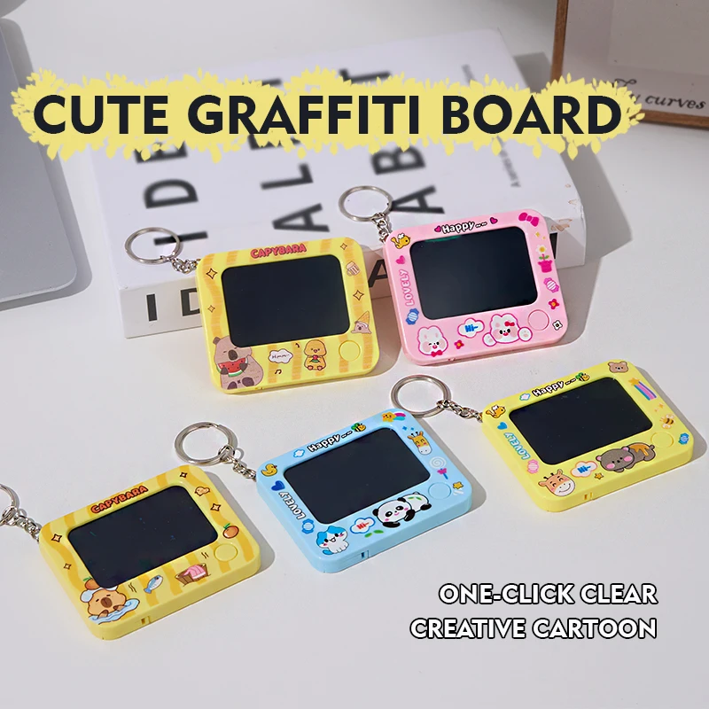Cute-shaped mini doodle board, portable painting board toy with one-key erasing function，Children's toys