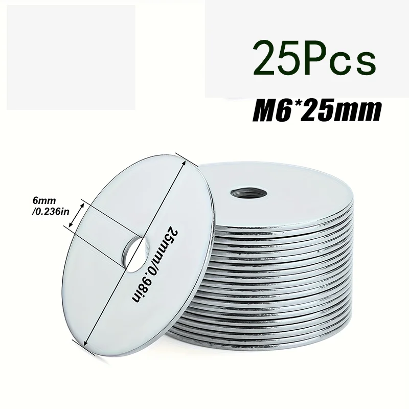 Stainless Steel Flat Washers, M6 Fender Washers for Hardware Repair, Prevent Fasteners from Loosening