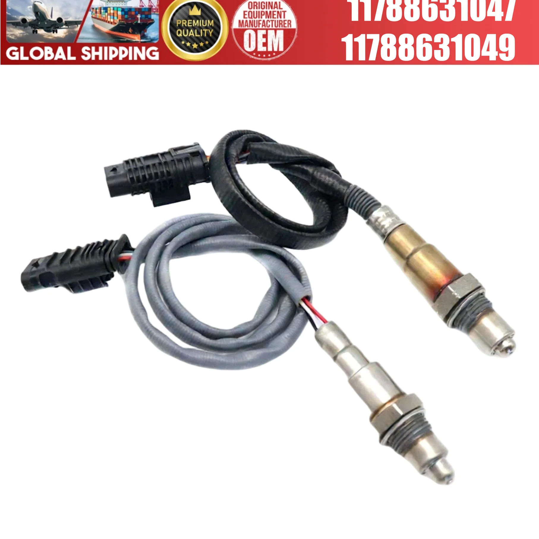 2pcs 11788631047 11788631049 New Up&Downstream Lambda O2 Oxygen Sensor For BMW F20 F22 F30 F31