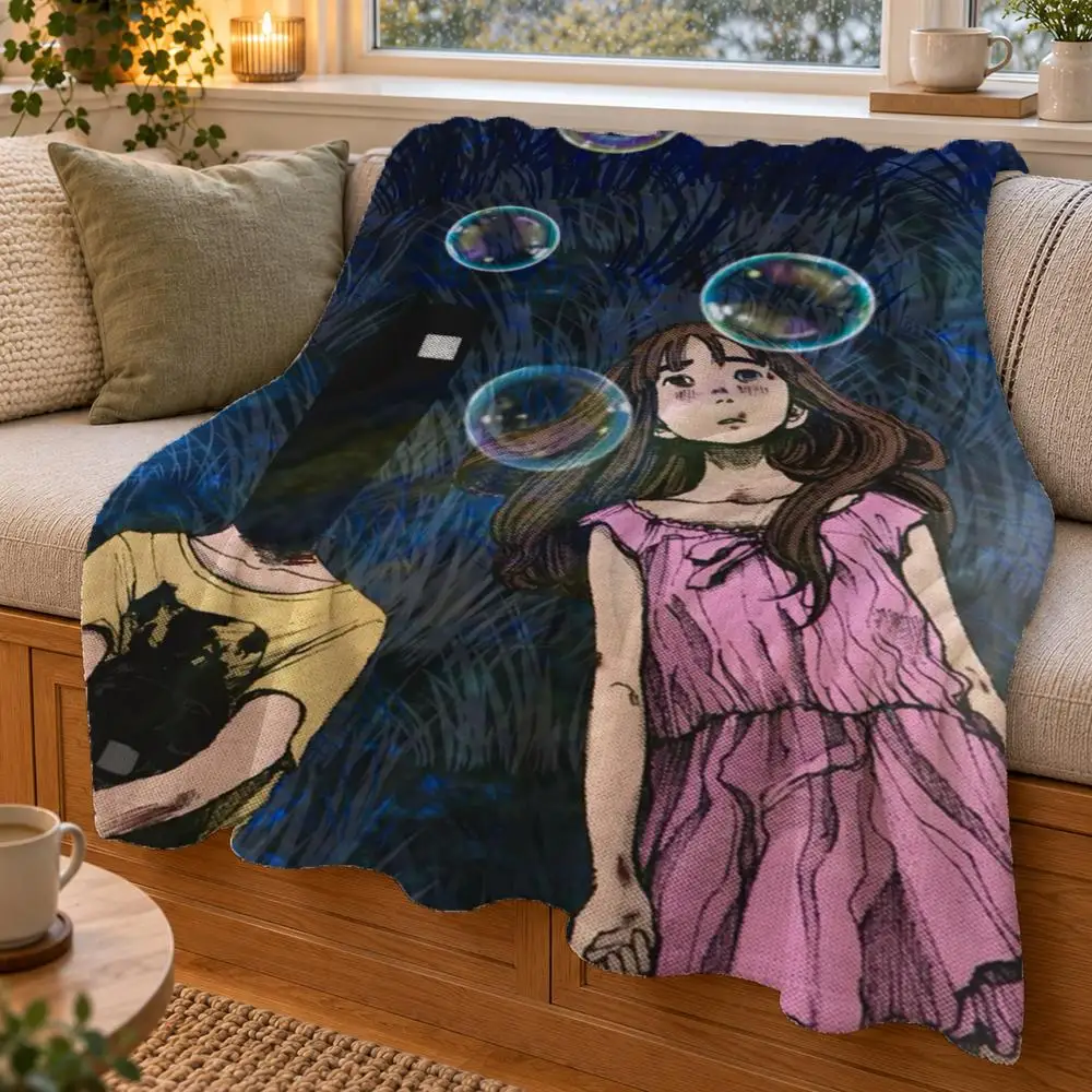 Goodnight Punpun Throw Double Sided Flannel Throw Blanket Soft Warm Washable Home Decor