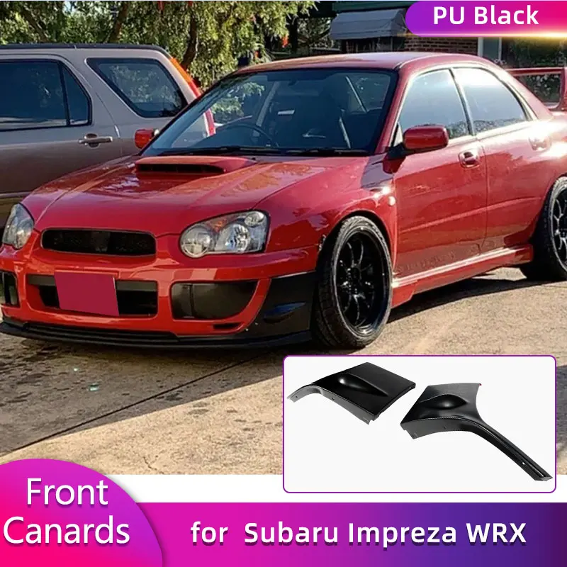 

Черный передний бампер из искусственной кожи для Subaru Impreza WRX Sedan STI 2004 2005, гоночный боковой подбородок, Cupwings Canards, обвесы