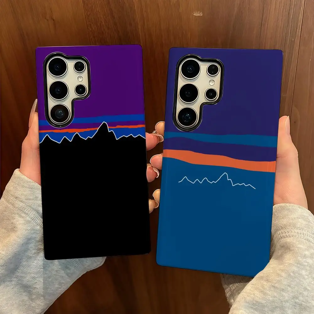 Funda de teléfono con diseño de Patagonias para Samsung S25, carcasa de película de lujo GalaxyS24Ultra 23plus S22 21 A56 36 26 16, cubierta de doble capa