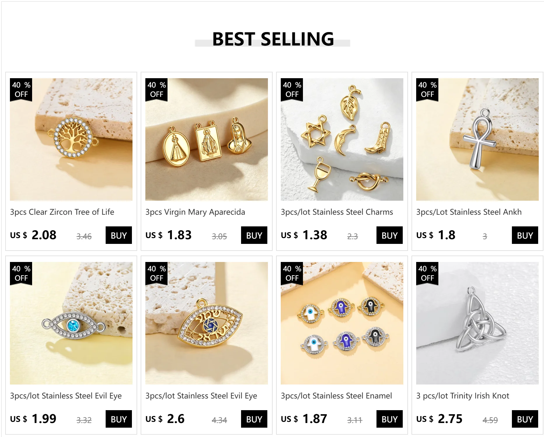 3 Stück/Set, irische Knoten-Charms für Halsketten, Ohrringe, Schmuckherstellung, DIY, Edelstahl-Amulett, Triquetra-Anhänger, Großhandel. – Detail 1