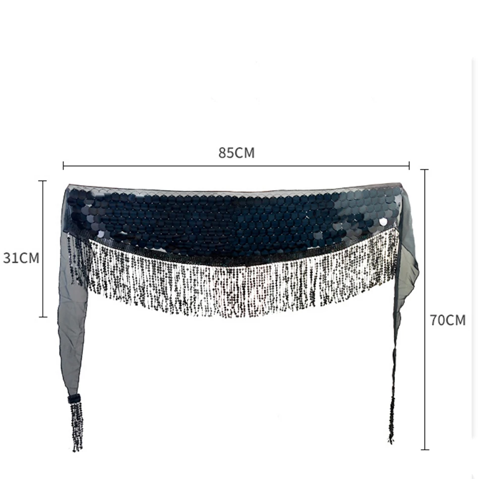 ベリーダンスヒップスカーフ女性のためのタッセルヒップラップジャズダンスウエストチェーンベルトダンス練習小道具衣装スーツ