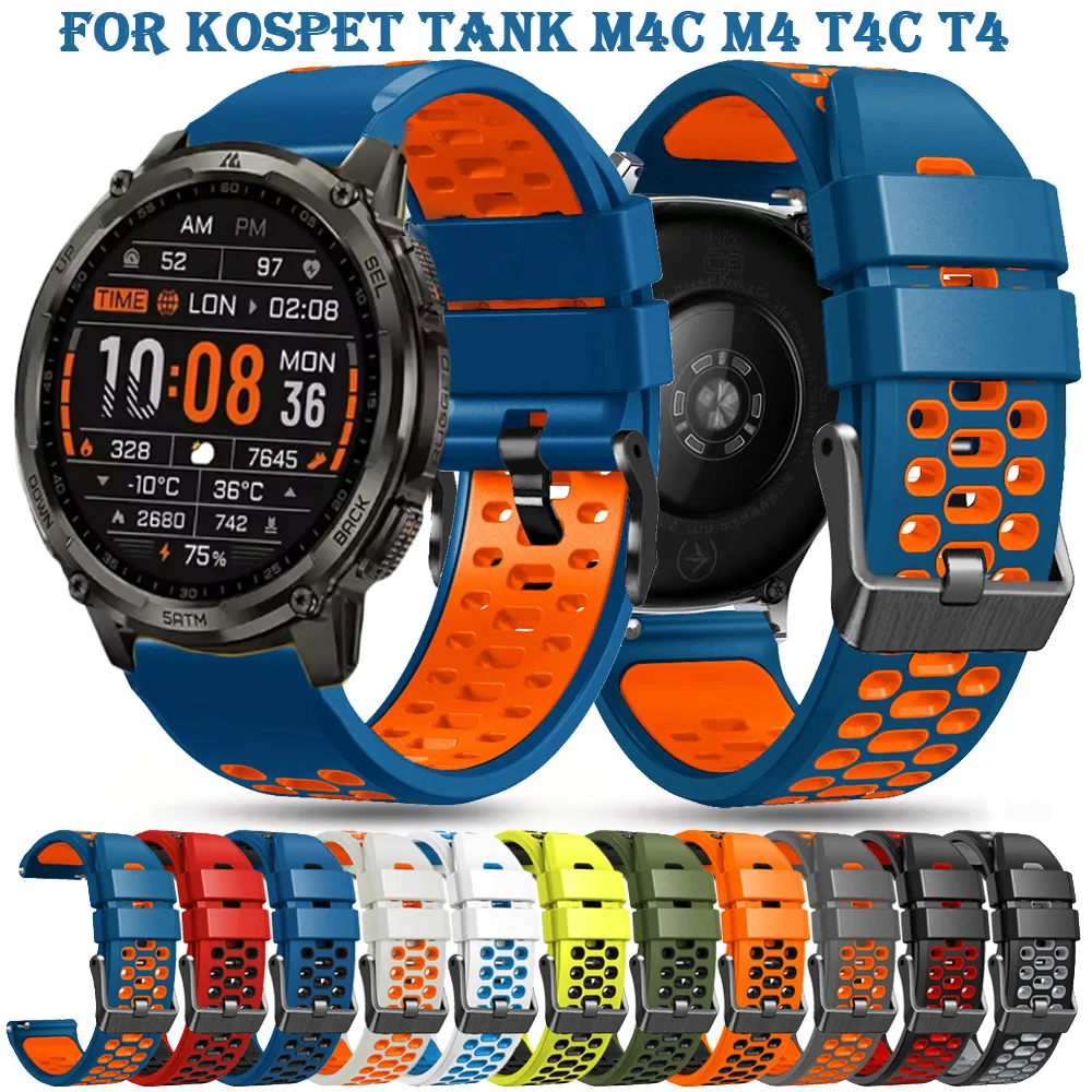 Für KOSPET TANK M4C M4 M3 Ultra M3 M2 / KOSPET TANK T4 T4C T3 Ultra T2 Armband Smartwatch 22MM Uhrenarmband Weiches Silikon-Armband