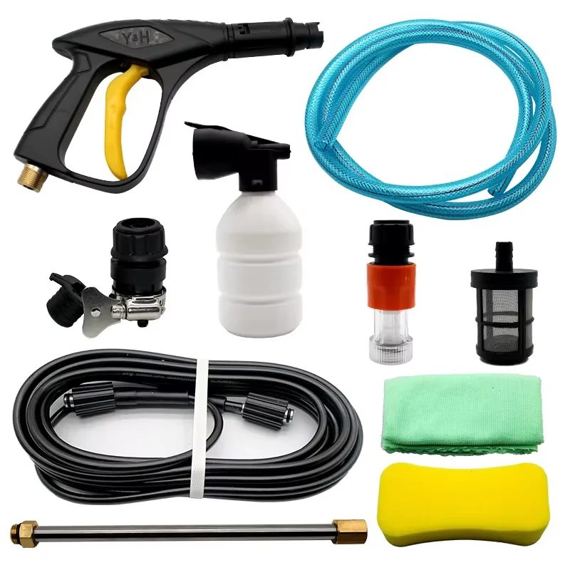 Adjustable High Pressure 220V Car Washer With Washing Gun&Water Pipe Cleaning Machine Kit