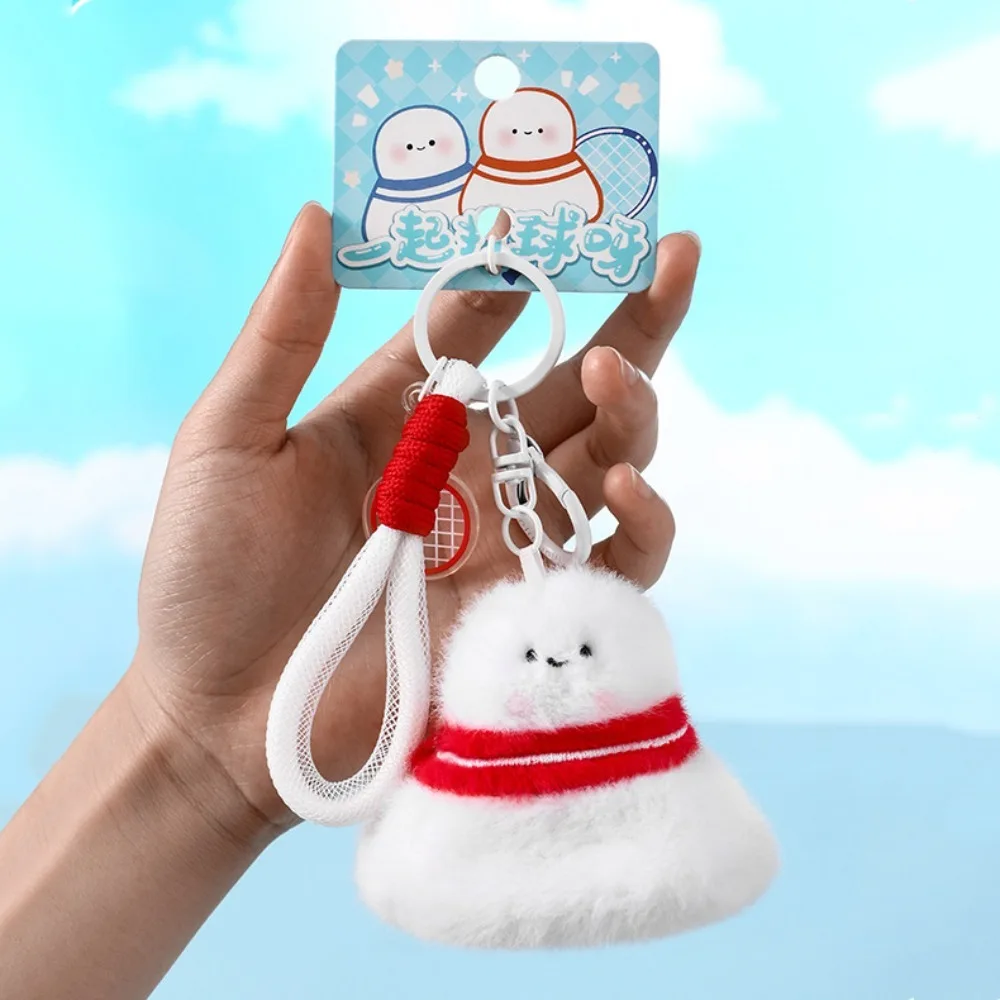 Pluszowy brelok do kluczy Badminton Para Breloczki Kreskówkowa Wypchana Lalka Zawieszka do Torby Badminton Symulacja Miękka Pluszowa Zabawka Badminton Breloczek