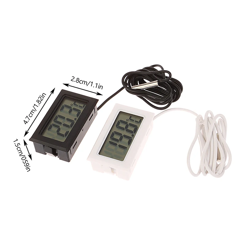 Mini Digital LCD Termômetro Interior, Conveniente Sensor de Temperatura, Instrumentos Calibre, Cabo, 1Pc