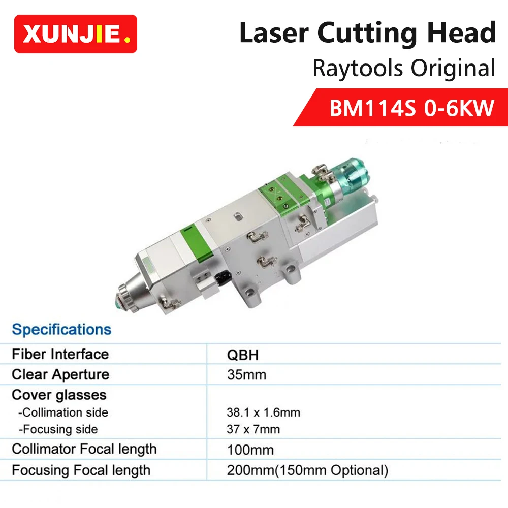 Cabeça de corte do laser da fibra de focalização do automóvel de raytools bm114s 0-6kw para o plc do corte do metal da fibra/siemens/beckhoff/sistema de controlo de fscut