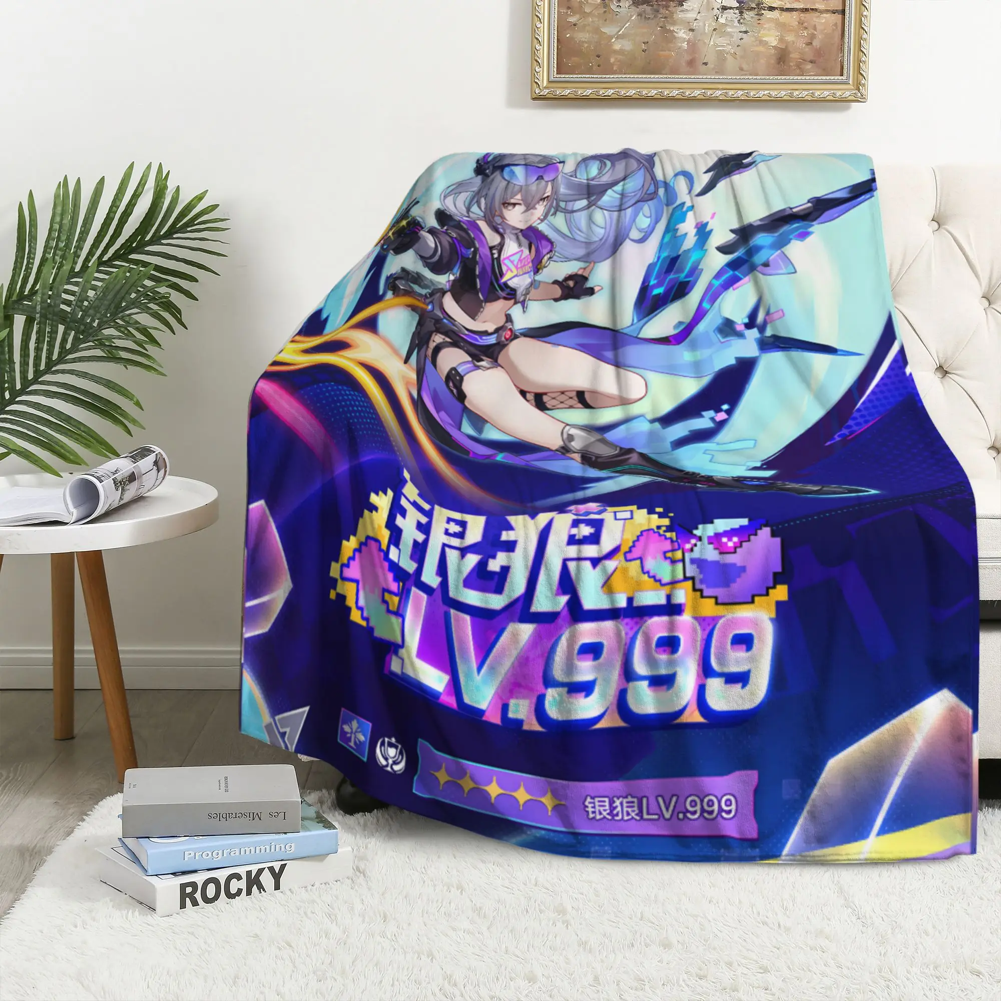 

Honkai Star Rail Silver Wolf Blanket Anime Flannel Fleece Throw Kawaii Game Merch Soft Plush Bed Couch Cover Gamer Gift