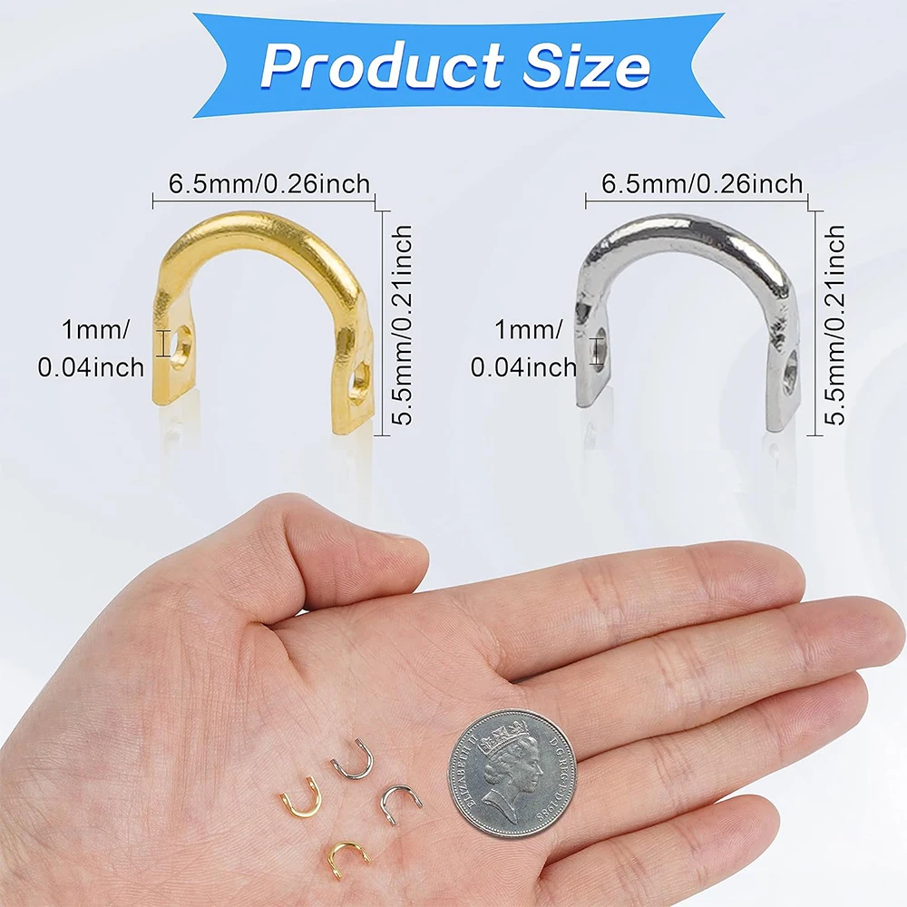 300Pcs Quick Change Spinner Clevis Brass U-Shaped Fishing Clevis Easy Spin Spinner Blade Clevis for Lure Making Spinnerbait