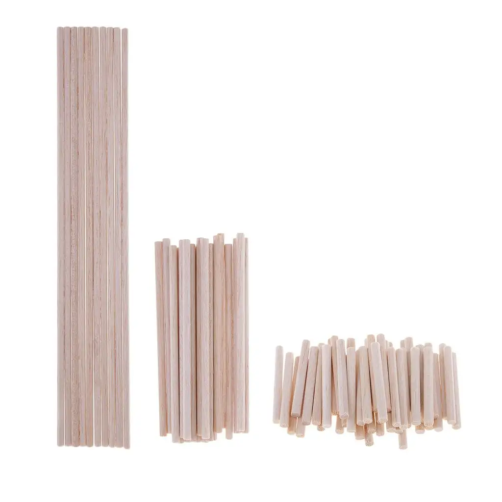 Bâtons de tiges polyvalents en bois de balsa, tiges légères, diamètre de 5mm, 50mm, 20/50mm, 120mm de long, paquet de 10, 300