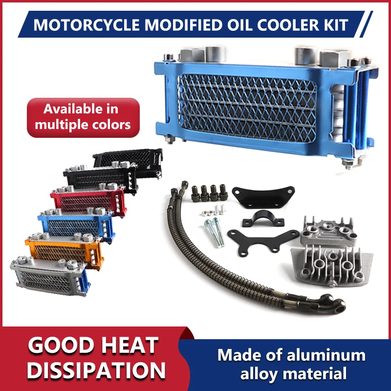 Ölkühler Motorrad Ölkühler Kit Motorkühlung Universal für 50 110 125 140 cc Motocross Dirt Pit Bike ATV Enduro Zugriffs