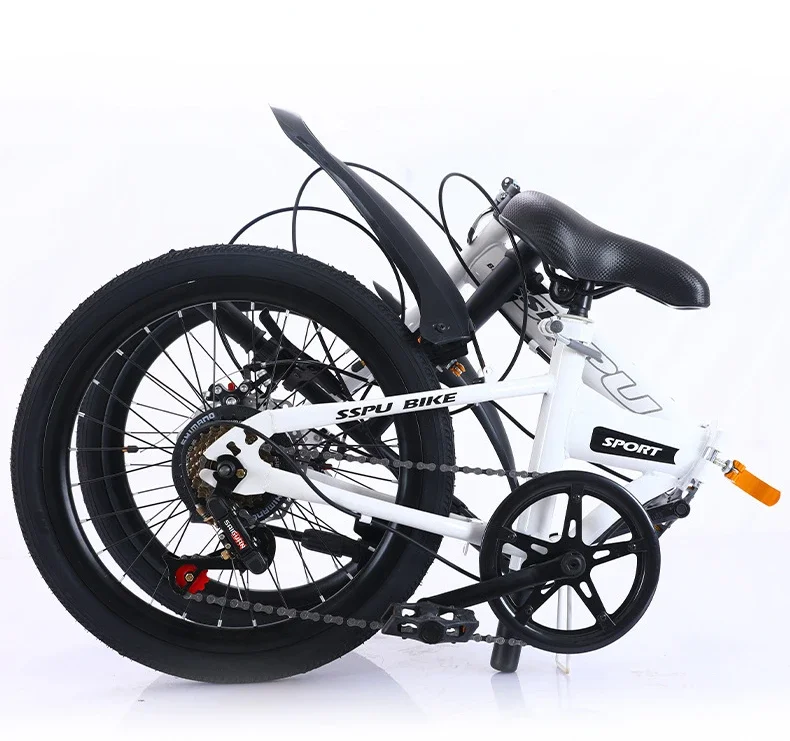 

Folding Bike 20 Inch 7 Speed Disc Brake Portable Light Cycling Adult Kids Students Road Bicycle Men And Women Portable
