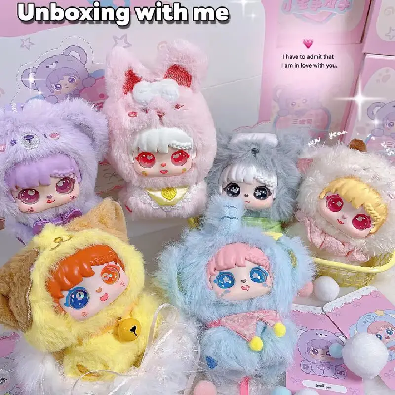 2025 Baby Three Sanmi Little Treasure Hand In Hand Serie Plüsch Blind Box Niedliches Mini Plüschtier Desktop Ornament Kawaii Spielzeug Geschenke