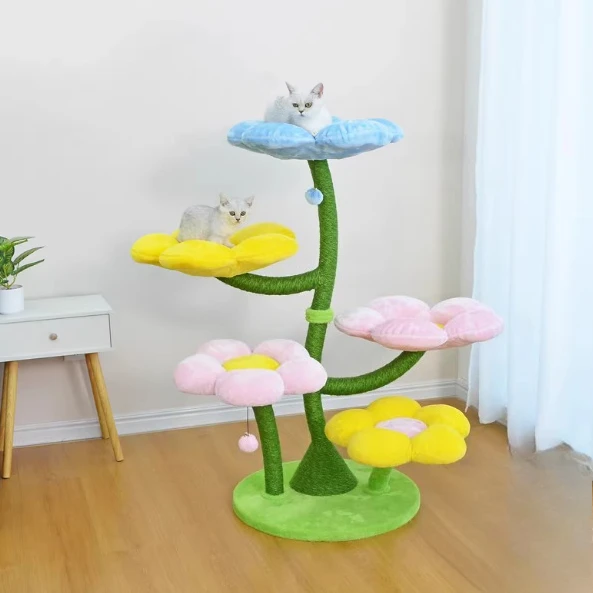 

Flower cat climbing frame cat nest cat shelf cat tree sisal cat scratching column pet toy cat supplies