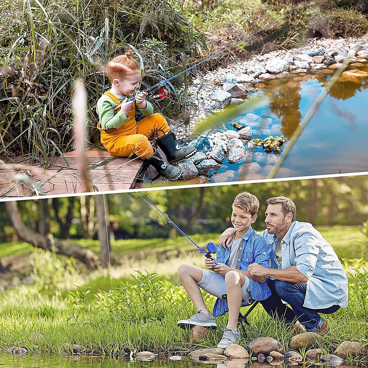 Imagem -02 - Premium Fishing Rod Combo para Iniciantes e Crianças Acessórios de Pesca Conjunto Completo Vara Ultra Light Jogos de Pesca Infantil