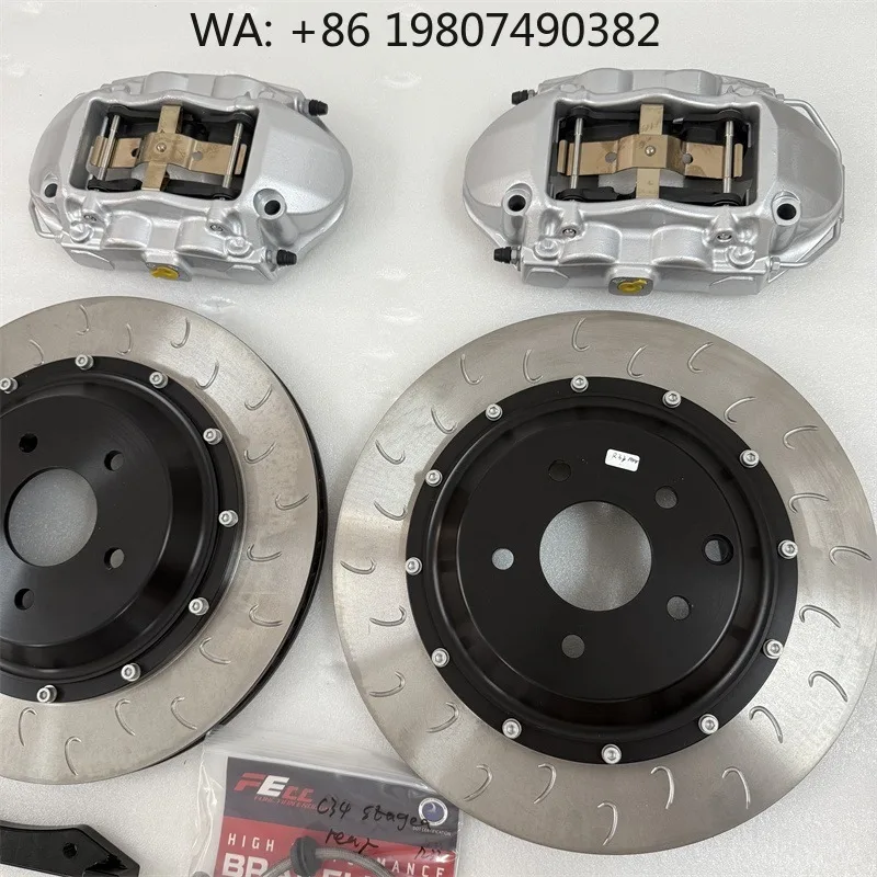 

Rear Inteated 4 Piston Brake Caliper Kit 355x28mm Hole Line Disc High Performance Racing System For Mid-size Luxury SUV Modifica