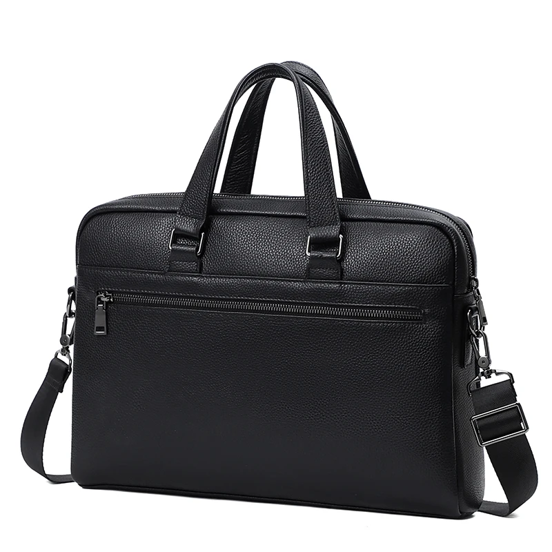 2024 New Men Handbag Genuine Leather 15 inch Laptop Briefcase Male Shoulder Bags Executive Office Business Men Bag For Documents