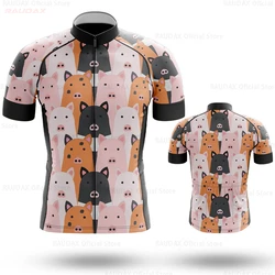 Funny Pig 2023 New Cycling Jersey Set Mens Cartoon Anime Pink Clothing Road Bike Shirts Bicycle Bib Shorts MTB Wear Maillot Ropa