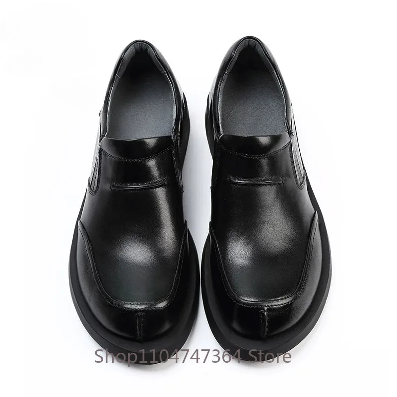 Men's Business Dress Slip on Loafers Comfortable Casual Fashion Suit Leather Shoes Male Handmade Genuine Leather Work Shoes