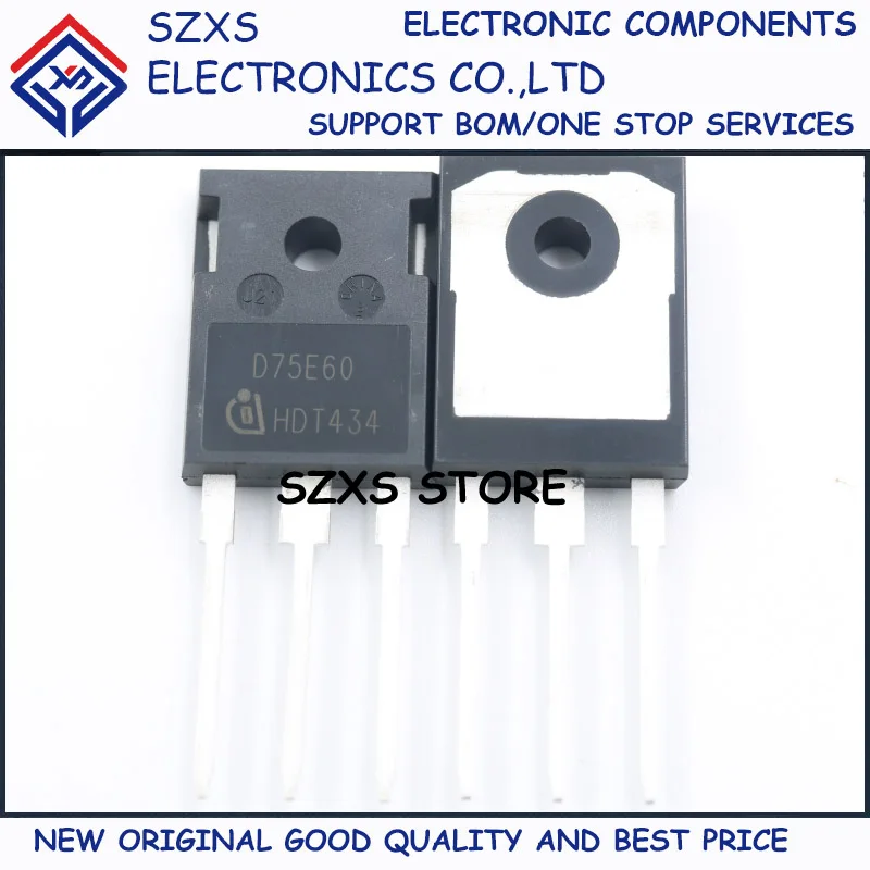 New Original 5Pcs D75E60 IDW75E60 TO-247 600V 75A Fast Recovery Diode In Stock Electronic Components Good Quality