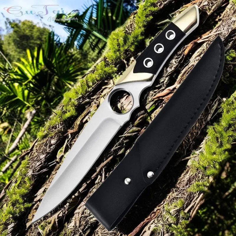 Outdoor Multi-Function Knife Fruit Knife Survival Knife Outdoor Camping Cooking Small Straight Knife Hand Knife Meat Knife