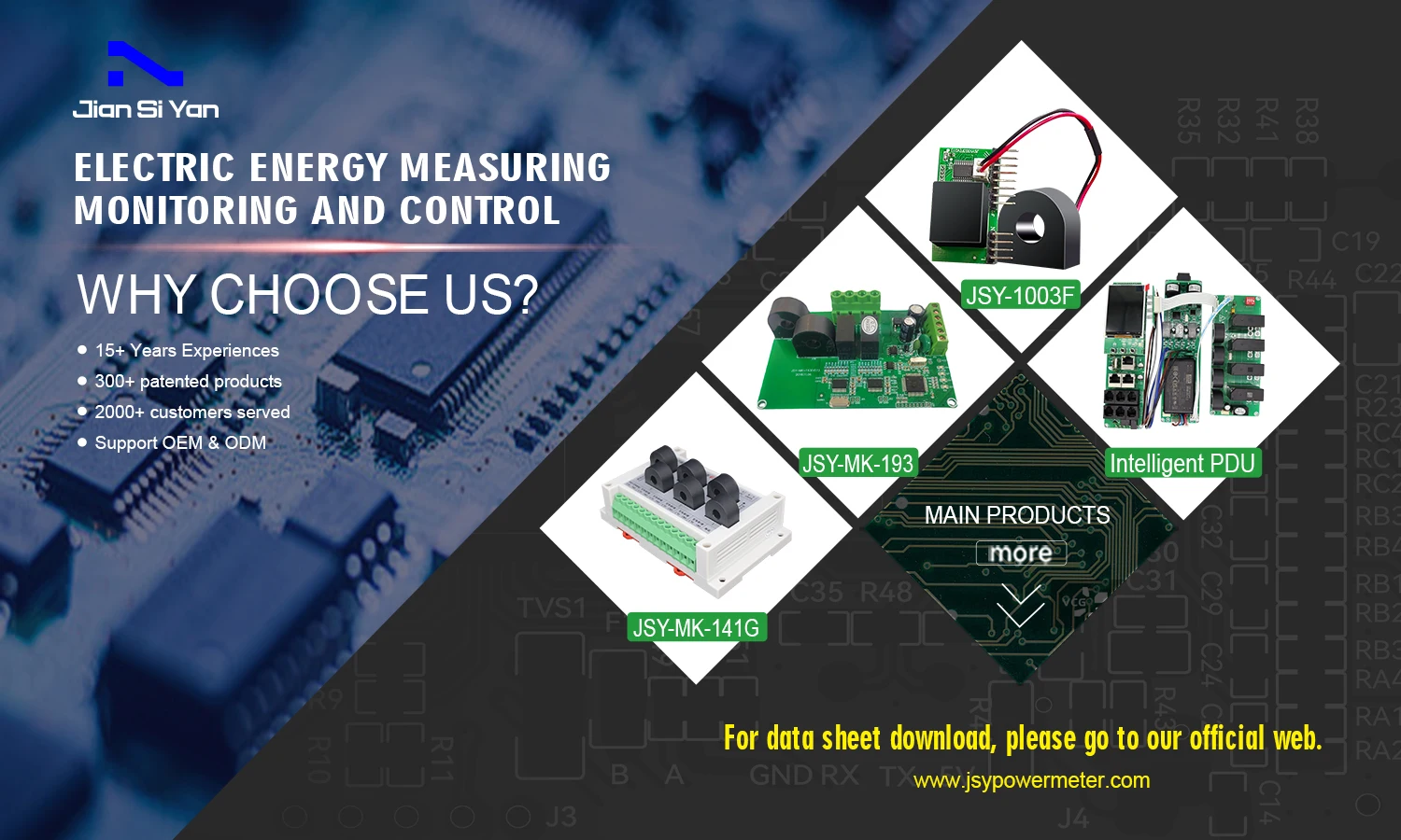 JSY-MK-333 50A 3P4W RS485 TTL Modbus Messgerät Solar-Energie-Überwachungssystem Miniatur-Stromzählermodul für neue Energien – Detail 1