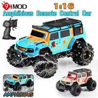 9IMOD 1/16 RC Car Amphibious Stunt Vehicle 2.4G 4WD Police Car Waterproof Climbing Off-road Vehicle Cool Lights Dynamic Music