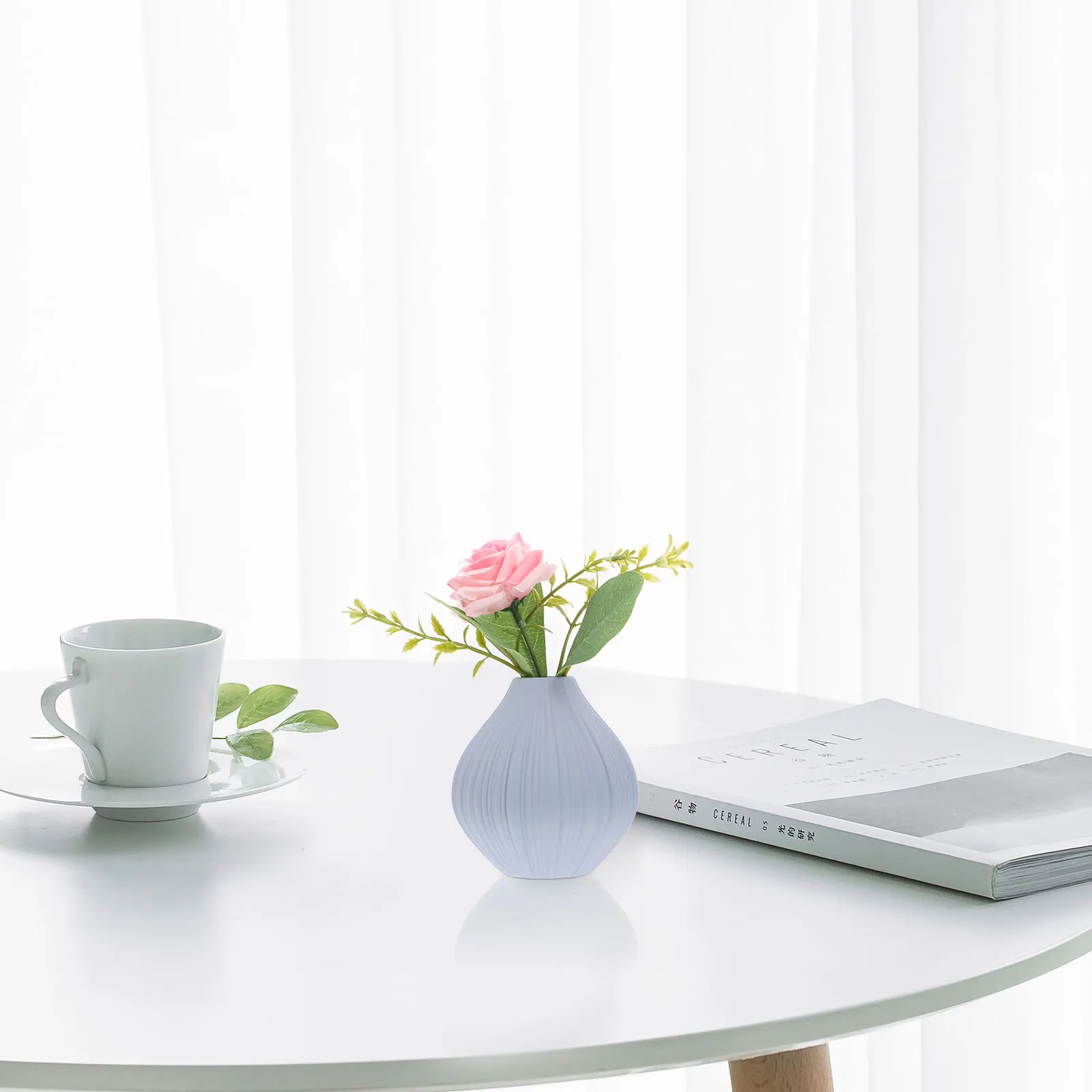 

1Pcs Ceramic Flower Vase Mini Modern Simple Desk Table Adornment Creative Desktop Art Vase Home Furnishing Decoration