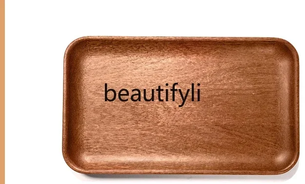 

Walnut tray Solid wood household tea set Water cup tray Rectangular plate Western food tray Wooden small plate