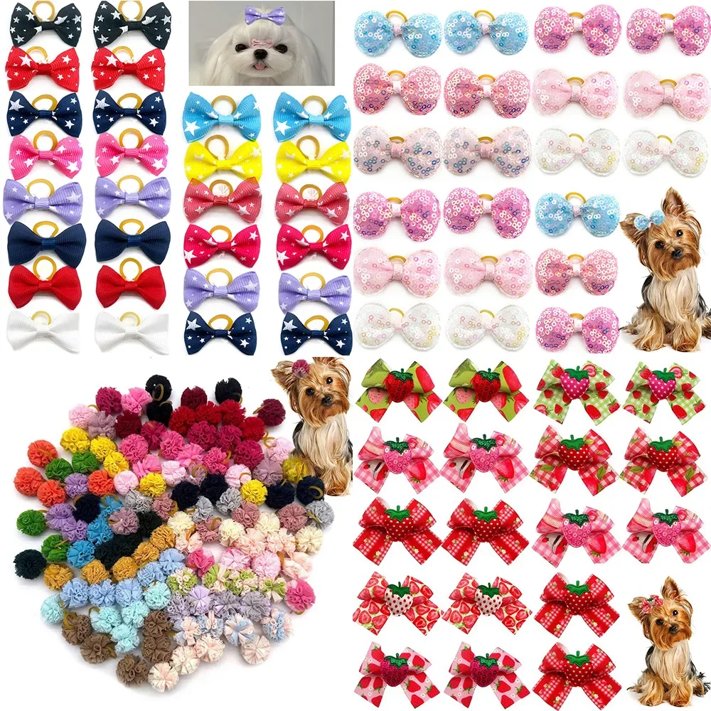 10/20/30PCS Pet Dog Bows Small Dog Bowknot Pet Grooming Hair Bows for Small Dog Accessoreis