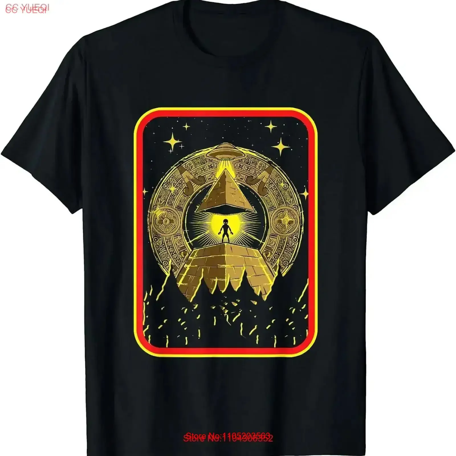 NEW LIMITED UFO Alien Third Eye Illuminati Extraterrestrial T Shirt S 3XL vintage Washed homme Versatile streetwear fashion