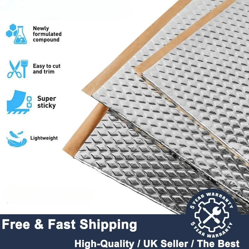 2MM Sound Deadening Mat Butyl Automotive Noise Insulation Dampening Materials Car Van Hood Reduce Vibration And Silent